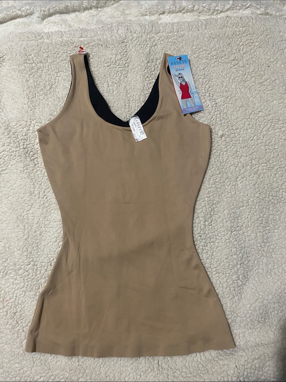 Assets By Spanx Tan Shaping Camisole with Black Lining